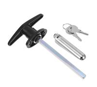 HEALLILY Black Zinc Alloy Barn Door Handle Lock Set with Key Easy Operation and Versatile Design for Sliding Doors Secure Garage Gates with Reliable Safety Lock