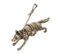 HEALLILY Brass German Shepherd Dog Figurine, Golden Metal Animal Statue for Workspace Display, Centerpiece, Artistic Charm, Retro Style Ornament