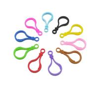 HEALLILY 100PCS Plastic Lobster Clasps Plastic Lobster Hooks Plastic Lobster Claw Clasp for DIY Key Rings Keychains (Assorted Color)