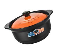 HEALLILY Ceramic Casserole Pot with Lid Energy Saving Stewing Pot for People Kitchen Stockpot for Braising Soup Chicken Porridge Cookware with Dual Handles for Home Cooking