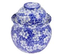 HEALLILY Ceramic Sturdy Kitchen Ceramic Container with Sealed Lid Pickles Storage Jar Easy to Store Traditional Kimchi Container Suitable for Food Preservation for Kitchen Use