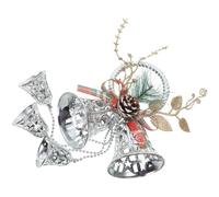 HEALLILY Christmas Tree Bell Pendants Silver Hollow Xmas Bell Hanging Ornament for Christmas Tree Window and Party Decor