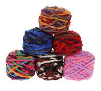 HEALLILY Chunky Yarn Acrylic Fiber and Polyester Blend for Crochet and Knitting 6 Rolls Easy to Knit Thick Yarn Assorted Colours Suitable for Beginners, for Sweaters and Scarves