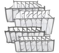 HEALLILY Clothes with Organizer Multi-grid Wardrobe for 4pcs Compartment Large Capacity and Visibility, Nylon Material Box Drawer Storage Suitable for Bedroom