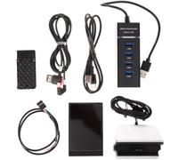 HEALLILY Computer Case USB Secondary Screen Computer Temp Monitor 3.5 Inch Ips Lcd Mini Screen 320x480 Black with Dual USB Ports 4pin 2.54 Pin Header for CPU Data Monitor PC Case