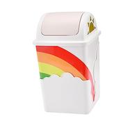 HEALLILY Creative Lidded Garbage Holder Compact Trash Can with Odor Sealing Lid for Decor Bedroom Bathroom Kitchen Living