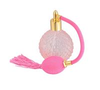 HEALLILY Crystal Glass Refillable Perfume Atomizer Spray Bottle Vintage Style Empty Perfume Bottle with Long Tassel Pink 100ml