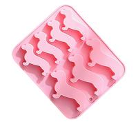 HEALLILY Dachshund Silicone Mold for Cake and Candy Making with High Flexibility and Heat-Resistant Material, Pink 7-Cavity Tray for Baking and Cake Decorating