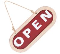 HEALLILY Double Sided Open Closed Sign with Jute Rope Simple and Practical Style Hanging Wooden Sign for Business Door Decoration Suitable for Stores and Business Places