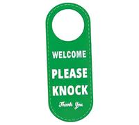 HEALLILY Double-sided PU Leather Door Sign Not Disturb Please Knock Office Privacy Indicator for Hotel Meeting Clinic Decor