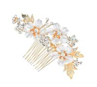 HEALLILY Elegant Rhinestone Bridal Hair Comb Side Comb with Flower Design, Comfortable and Easy to Wear Zinc Alloy Hair Accessory for Weddings, Proms, and Engagement Parties