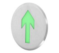 HEALLILY Emergency Floor Arrow Exit Sign Glow in Dark Stainless Steel One-way Arrow Safety Sign Fluorescent and Easy to Recognise for Fire Emergencies and Outdoor Use