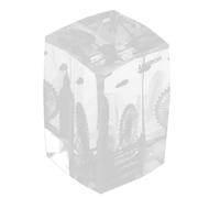 HEALLILY Engraved Stylish London Architecture Collectible Crystal Cube Figurine with Fine Workmanship and Flat Bottom Design for Living Room Or Office Desk Decor