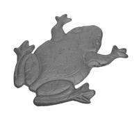 HEALLILY Frog Stepping Stone Cast Iron Vintage Inspired Garden Statue Nonslip Surface Silver Versatile Placement Decorative Accent for Garden Pathways and Pond Edges