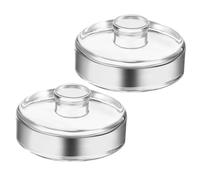 HEALLILY Glass Fermentation Weights 2pcs with Comfortable to Hold Handle Sturdy Pickle Jar Canning Weights for Fermented Foods and Making Carrots for Wide Mouth Jars