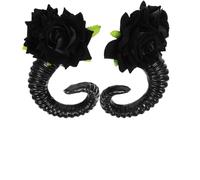 HEALLILY Gothic Sheep Horn Hair Clips Devil Horns Clip on Accessories in Black Plastic, Adding Gothic Romantic Atmosphere and Mystery, for Parties and Cosplay, 1 Pair