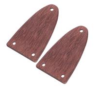 HEALLILY Guitar Precision Engineering Wooden Semioval Shape 2 Pcs Truss Rod Covers with 3 Holes for Electric Guitar and Ukulele