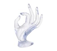 HEALLILY Hand Form Ring Holder Jewelry Display Stand 6.29x3.93x1.77inch Plastic Lightweight Multi-function Organizer for Jewelry Store and Home