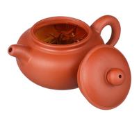 HEALLILY Handmade Pottery Clay Teapot 125ml Red Chinese Style Teaware with Smooth Extension and Easy to Store Design for Loose Tea or Flowering Teas