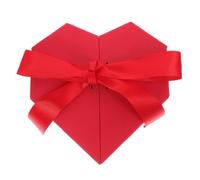 HEALLILY Heart Shaped Red Gift Box with Lid for Valentines Day and Wedding, Paper and Polyester Material, No Assembly Required, Protective Decorative Box for Bridal Shower and Anniversary
