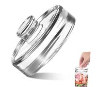 HEALLILY Heavy Thick Glass Fermenting Weight with Comfortable Handle for Wide Mouth Mason Jars Solid Lid for Sauerkraut Pickles Kimchi Smooth Round Fermentation Jar Accessory