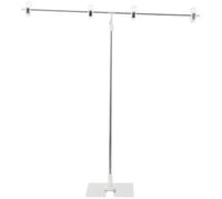 HEALLILY Height Adjustable T-Shaped Poster Display Stand with Rustproof Stainless Steel Frame for Advertising and Multiple Shops, Silver Table Poster Stand with Simple Structure