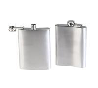 HEALLILY Hip Flask Stainless Steel Lightweight and Virtually Unbreakable 2pcs Set 200ml with Mini Funnel and Screw Cover Holder Easy to Carry Pocket Flask for Men