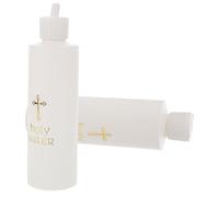 HEALLILY Holy Water Bottles Portable and Practical Plastic 2pcs with Cross Pattern 250ml Empty Refillable Bottles for Church and Travel Use