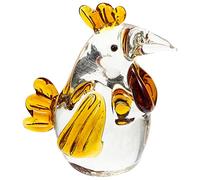 HEALLILY Home Accessories Glass Rooster Chicken Figurine Hand Blown Animal Figure Glass Art Chicken Statue Farm Animals Sculpture Paperweight Desk Table Decoration Home Decor