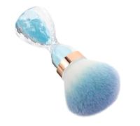 HEALLILY Hourglass Soft Bristle Nail Powder Brush Blue Nail Art Dust Remover Tool for Manicure and Makeup Large Head Cleaning Brush and Beauty Use