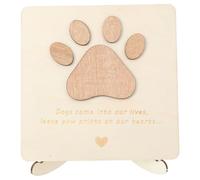 HEALLILY Keepsake Card Beige in Handcrafted Remembrance Portable Wooden Loss Sympathy for Bereavement with Memorial Coping Dog Pet for Women