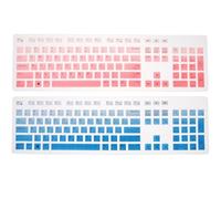 HEALLILY Keyboard Skin Protector, 2PCS Silicone Keyboard Skin for Km636, Waterproof Dirt-Proof Keyboard Cover Compatible with Dell Desktop Keyboards