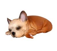 HEALLILY Lifelike Bulldog Figurine Solid Animal Model Decorative Puppy Ornament for Home Office Desk Realistic Lying Dog for Early Development and Educational Play