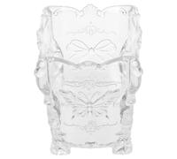 HEALLILY Makeup Scratch Resistant and Not Easy to Break with Carved Design Cup Holder Acrylic Brush Chic Cosmetic Brush Pot Organizer for Vanity or Dressing Table