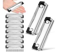 HEALLILY Metal Clipboard Clips Sturdy and Mountable with Nails 10 Pcs Silver Document Board Clips for Factory and Restaurant Use for Office and School Supplies