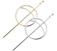 HEALLILY Metal Hair Bun Sticks Elegant and Simple Circle Hair Bun Holder 2pcs Not Easy to Break for Women Suitable for Daily Wear