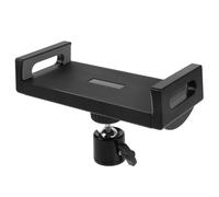 HEALLILY Mic Stand Tablet Holder Clip for Devices 4.6' to 10' with Adjustable Clamp, Secure Plastic and Metal Music Stand Bracket for Traveling Performers and Pole Mounted Use