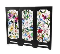 HEALLILY Mini Home Divider Tabletop Art Screen Divider Ornament 3 Panel Pvc Foam Board Acrylic Compact Decorative Panel Chinese Style Artistic Miniature Appeal Retro for Desk Studios