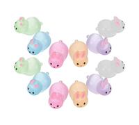 HEALLILY Mini Resin Bunny Figures Assorted Colour Glow in The Dark 12pcs Decorative Animal Sculptures Cute Miniature Statues for Easter Fillers and Party Favors