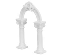 HEALLILY Mini Roman Building Model Miniature Arch Sculpture for Miniature Wedding Arch Settings Plastic Material White Color Resists Deformation Easy Assembly Realistic European Style