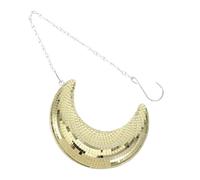 HEALLILY Moon Shaped Hanging Disco Ball Pendant Lightweight Glass Ornament in Golden Colour for Party and Dance, Adds Cool Retro 80s Disco Atmosphere