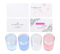 HEALLILY Nail Art Fine Workmanship to Create Attractive Patterns 4 Sets Silicone Stamper Tool with 3.8cm Heads and Covers for DIY Nail Art and Manicure Accessories
