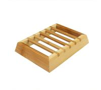 HEALLILY Natural Bamboo Soap Dish Holder with Lid Environmentally Friendly Wooden Storage Organizer for Bathroom Prevents Soap from Slipping for Home Use