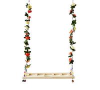 HEALLILY Parrot Standing Swing with Plastic Swing Design and Attached Flowers and Leaves, Improves Health and Provides Fun Bird Play Accessory for Pet Birds