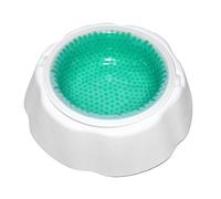 HEALLILY Pet Cooler Bowl Frosty Pet Drinking Tool Green Pp Material with Condensate Beads Cooling Food and Water Prolong Safe Eating Period Indoor Use