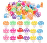 HEALLILY Polymer Clay Mushroom Beads with Delicate Small Size 200pcs for Bracelet Making and Beautiful Appearance and Hand-Making DIY Crafts for Necklace Beads