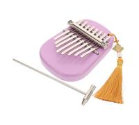 HEALLILY Portable 8-Key Kalimba Thumb Piano, Mini Wooden Finger Piano with Purple Oval Body, Beginner Musical Instrument Set for and Adults, Includes Full Accessory Kit and Box