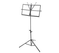 HEALLILY Portable Folding Music Score Stand Tripod Sheet Music Rack for Performance Rehearsal with Stable Load-bearing Black