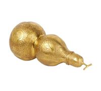 HEALLILY Pure Copper Gourd Statue with Twist-open Cap Wu Lou Ornament for Prosperity and Wealth Hollow Craft Decorative Home Adornment Feng Shui Desktop Lucky Charm