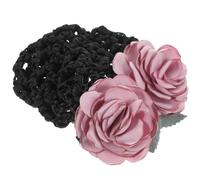 HEALLILY Purple Flower Hair Bun Net Clip for Women and Cloth Material with Classic Elegant Style Holds Hair Securely and Is Not Easy to Tear for Everyday Use